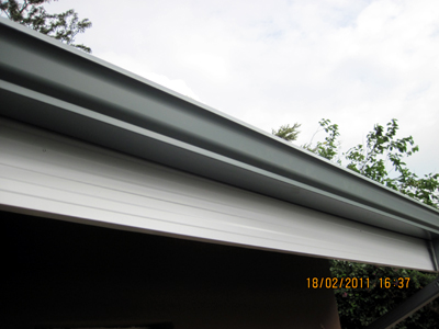 Completed Fascia and Gutter in White & Grey.