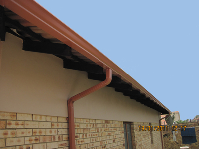 Completed Gutter system - in tuscany clay colour