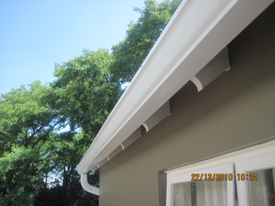 Completed Gutter system in White.