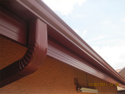 Completed Gutter system - in Cape Red.