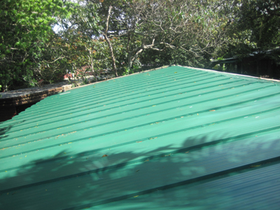 Completed Seameless Roof Sheeting in Green